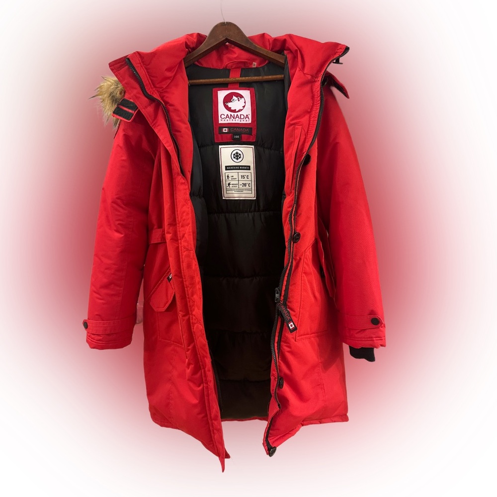 Canada Weather Gear Faux Fur Lined Long Parka Size LG